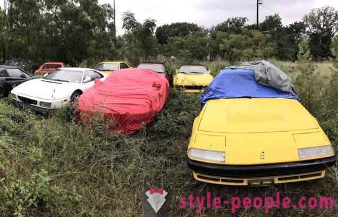 En los EE.UU., encontramos un campo con coches abandonados Ferrari