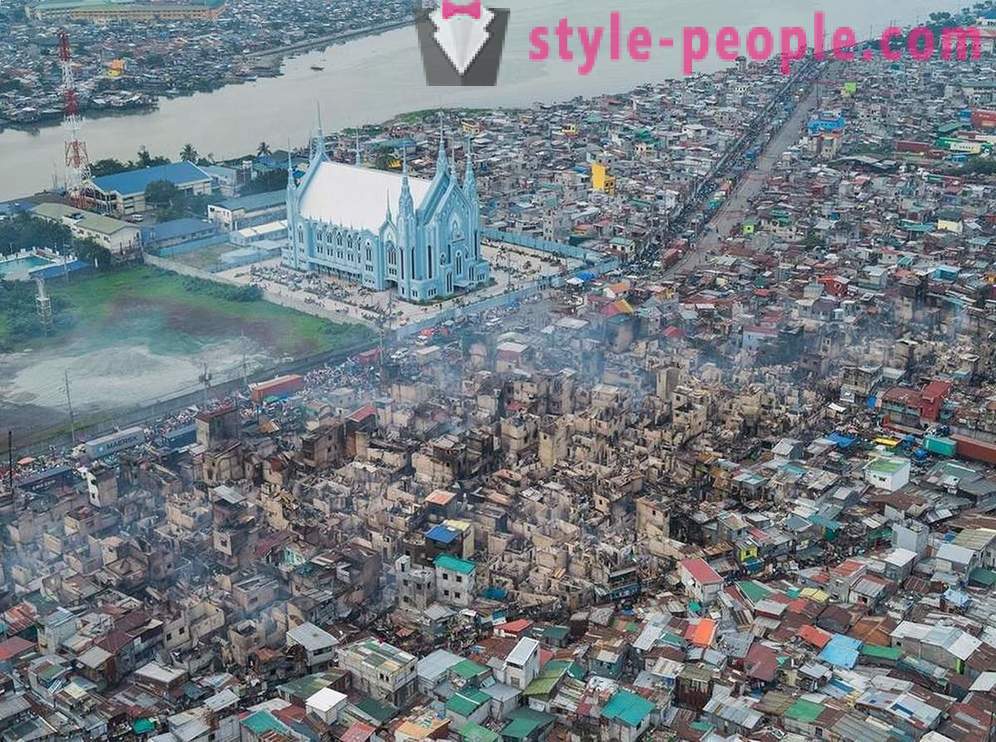 Los barrios pobres de Manila vista de pájaro