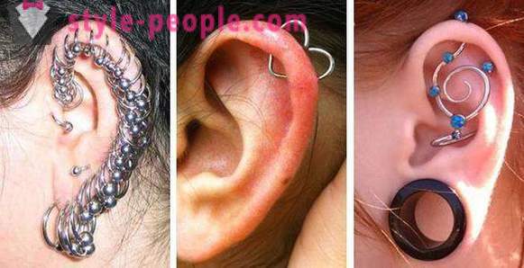 Variedad de perforación de las orejas. ¿Cómo elegir la perforación del oído